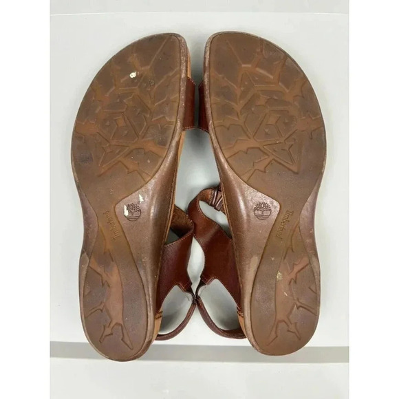 Timberland Smart Comfort System Brown Size 10 M Leather Sandals Slingback Open - Picture 6 of 6